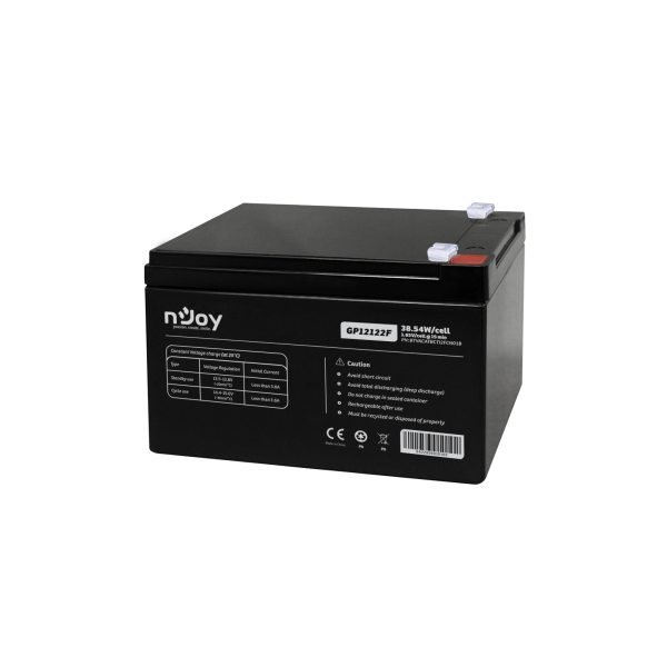 NJOY Szünetmentes akkumulátor - GP12122F (12V/12Ah, T2/F2, zárt, gondozás mentes, AGM)
