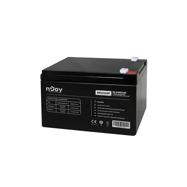 NJOY Szünetmentes akkumulátor - GP12122F (12V/12Ah, T2/F2, zárt, gondozás mentes, AGM)