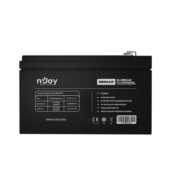 Njoy 12V/9Ah szünetmentes akkumulátor 1db/csomag - Image 4