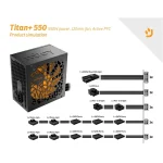 NJOY Tápegység Titan+ 550W, 12cm, 20+4, Aktív PFC 80+ Bronze - Image 5