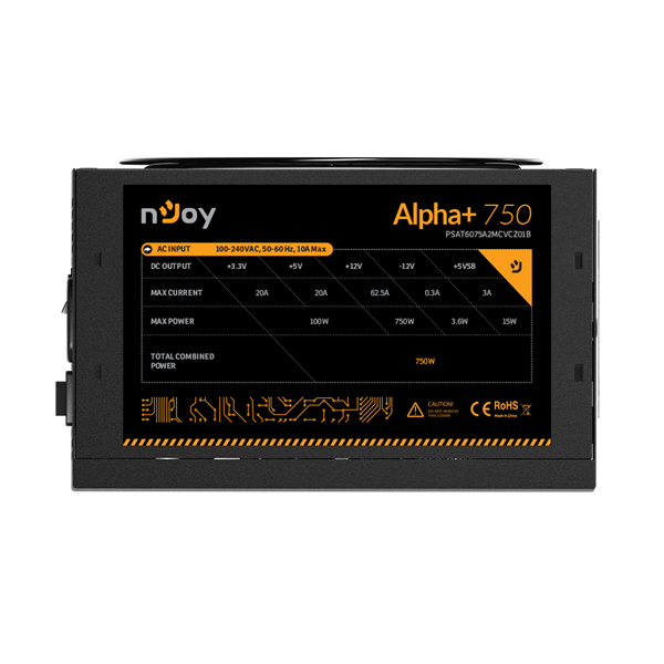 NJOY Tápegység 750W - Alpha+ 750 (80 Plus Gold, Moduláris, Aktív PFC, 12cm) - Image 4