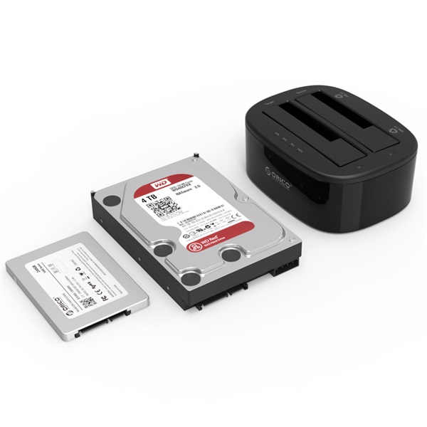Orico HDD/SSD Dokkoló - 6228US3-C-EU-B/51/ (2x 2,5"/3,5" HDD/SSD -> USB-A, Max.: 16TB, Klón, fekete) - Image 3