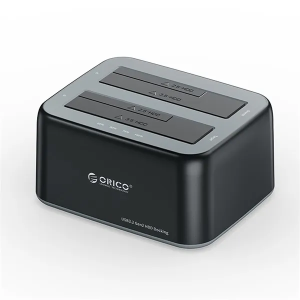 Orico HDD/SSD Dokkoló - 6829C3-C-EU-BK (2x 2,5"/3,5" HDD/SSD -> USB-A, Offline klón funkció, Max.: 36TB, fekete) - Image 2