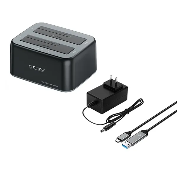 Orico HDD/SSD Dokkoló - 6829C3-C-EU-BK (2x 2,5"/3,5" HDD/SSD -> USB-A, Offline klón funkció, Max.: 36TB, fekete) - Image 4