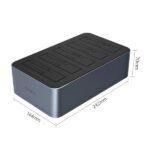 Orico HDD/SSD Dokkoló - ORICO-6656C3-C-EU-GY-BP (5x3,5" HDD, USB-C to USB-A, Klón funkció, Max.: 100TB, fekete) - Image 3
