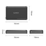 Orico Külső HDD/SSD Ház 2.5"/3,5" - DDW35-C3-EU-BK (USB-C to USB-A/C, Max.: 18TB, fekete) - Image 2