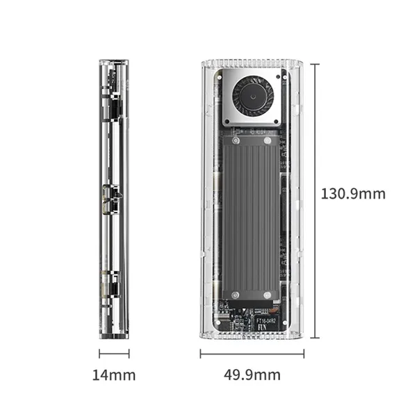 Orico Külső M.2 ház - TCM2-G20-BK (USB-A -> M.2 NVMe(M-key; B&M Key), Max.: 8TB, 20 Gbps, fekete) - Image 3