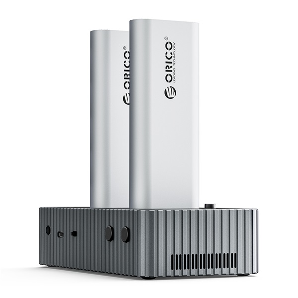 Orico M.2 SSD Dokkoló - IT28N-C-EU (2xM.2 NVMe -> USB-A/C, Max.: 8 TB, Klón funkció, Max.: 40Gbps, szürke) - Image 1