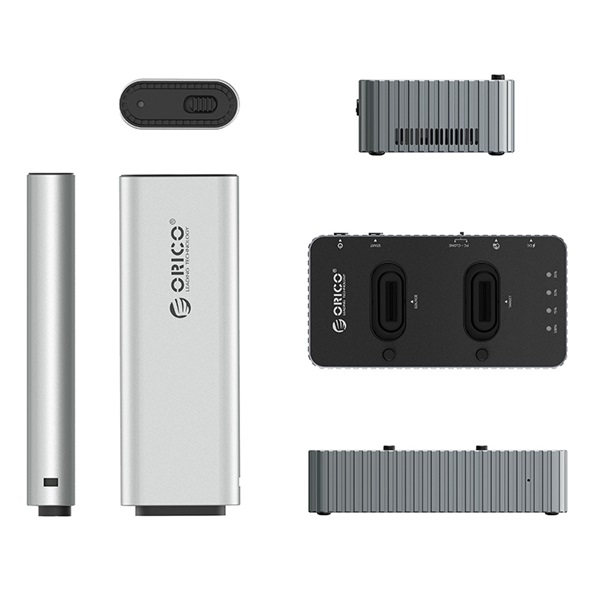 Orico M.2 SSD Dokkoló - IT28N-C-EU (2xM.2 NVMe -> USB-A/C, Max.: 8 TB, Klón funkció, Max.: 40Gbps, szürke) - Image 2
