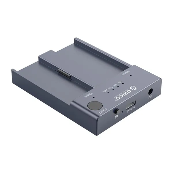 Orico M.2 SSD Dokkoló - M2P2-C3-C-EU (2xM.2 NVMe -> USB-A/C, Max.: 2TB, Offline Klón funkció, Max.: 10Gbps, szürke) - Image 2