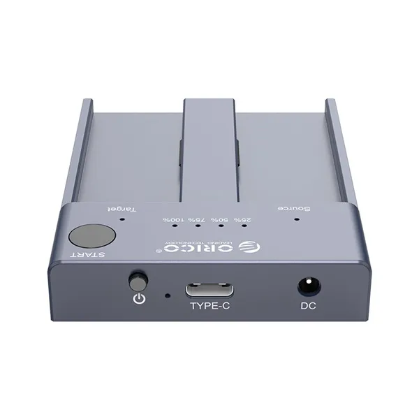 Orico M.2 SSD Dokkoló - M2P2-C3-C-EU (2xM.2 NVMe -> USB-A/C, Max.: 2TB, Offline Klón funkció, Max.: 10Gbps, szürke) - Image 3