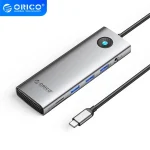 Orico Notebook Dokkoló - PW11-10P-GY (Bemenet: USB-C, Kimenet: HDMI/VGA/USB-A+C/PD100W/RJ45/Kártyaolvasó/3.5mm Jack) - Image 2