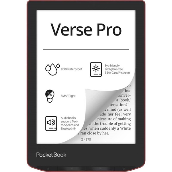 POCKETBOOK_e-Reader_-_PB634_VERSE_PRO_Passion_Red_6E_Ink_Carta_Cpu_1GHz512MB8GB1500mAh_wifimSD_IPX8-i389612.jpg POCKETBOOK e-Reader - PB634 VERSE PRO Passion Red (6"E Ink Carta, Cpu: 1GHz,512MB,16GB,1500mAh, wifi,mSD, IPX8) - Image 1