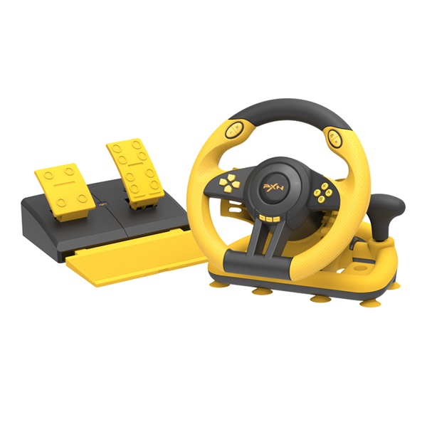 PXN csomag - V3 PRO (kormány+pedálok+váltó, PC/PS3/PS4/XBOX ONE/SERIES/Switch kompatibilis, sárga-fekete) - Image 1