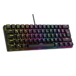 Rampage Billentyűzet - PLOWER K60 Black US (Vezetékes, Mechanikus, Blue switch, angol, fekete, RGB LED) - Image 2