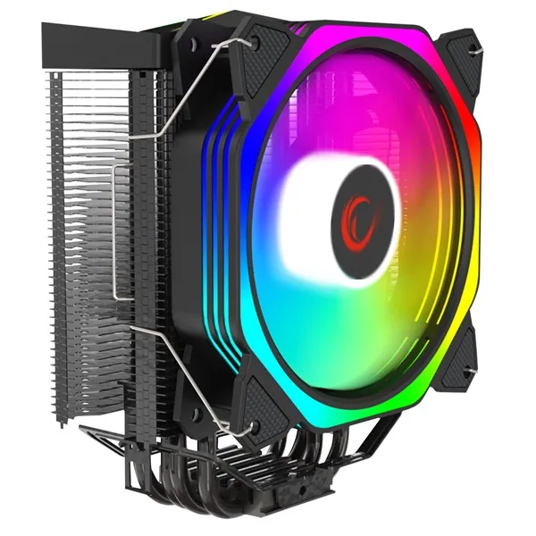 Rampage CPU Cooler - OCTAGON C50 (max 40dB, 96,84 m3/h, 4 pin csatlakozó, 12cm, A-RGB, LED, fekete)