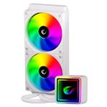 Rampage CPU Water Cooler - INFINITE V240 (36,9dB max., 98,54 m3/h; 2x12cm, A-RGB LED, fehér) - Image 4
