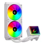 Rampage CPU Water Cooler - INFINITE V240 (Mágneses kijelző, 36,9dB max., 98,54 m3/h; 2x12cm, A-RGB LED, fehér) - Image 6