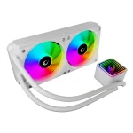 Rampage CPU Water Cooler - INFINITE V240 (Mágneses kijelző, 36,9dB max., 98,54 m3/h; 2x12cm, A-RGB LED, fehér) - Image 7