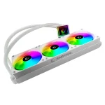 Rampage CPU Water Cooler - INFINITE V360 (Mágneses kijelző, 36,9dB max., 98,54 m3/h; 3x12cm, A-RGB LED, fehér) - Image 3