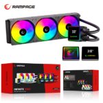 Rampage CPU Water Cooler - INFINITE V360 (Mágneses kijelző, 36,9dB max., 98,54 m3/h; 3x12cm, A-RGB LED, fehér) - Image 8