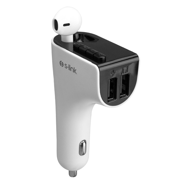 S-Link FM Transmitter - SL-BT245 Bluetooth  (BT5.0.; Dual USB, MicroSD; 3A USB gyorstöltő, +1 db fülhallgató) - Image 1