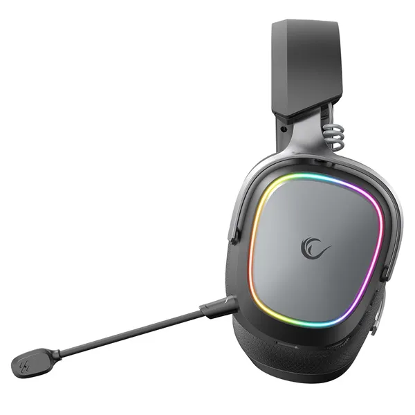 Rampage Fejhallgató - RETSU (1000mAh, Bluetooth+kábel+2,4Ghz, mikrofon, hangerőszabályzó, nagy-párnás, RGB, fekete)