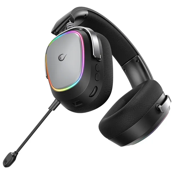 Rampage Fejhallgató - RETSU (1000mAh, Bluetooth+kábel+2,4Ghz, mikrofon, hangerőszabályzó, nagy-párnás, RGB, fekete) - Image 2