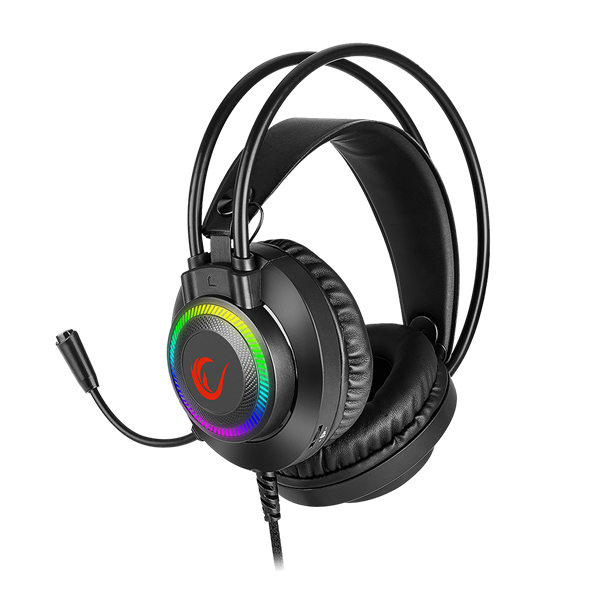 Rampage Fejhallgató - RM-K27 X-JAMMER (mikrofon, 3,5 mm Jack, hangerőszabályzó, nagy-párnás, fekete, RGB LED) - Image 2