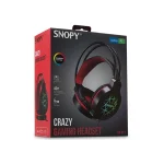 Snopy Fejhallgató - SN-GX7 CRAZY (2.0, mikrofon, USB+3,5mm jack, hang.szab., nagy-párnás, 2m kábel, fekete) - Image 5