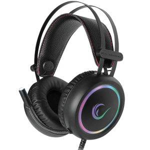 Rampage Fejhallgató - STORMY RGB (7.1, mikrofon, USB, hangerőszabályzó, nagy-párnás, 2m kábel, fekete)