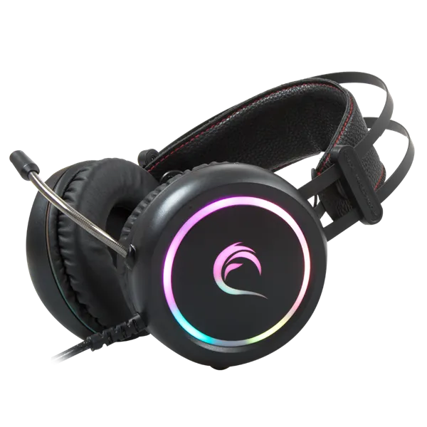 Rampage Fejhallgató - STORMY RGB (7.1, mikrofon, USB, hangerőszabályzó, nagy-párnás, 2m kábel, fekete) - Image 3