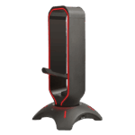 Rampage Fejhallgató állvány - RM-H66 GUARD (fekete, műanyag, USB HUB, Egérkábel tartó, RGB) - Image 2