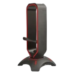 Rampage Fejhallgató állvány - RM-H66 GUARD (fekete, műanyag, USB HUB, Egérkábel tartó, RGB) - Image 2