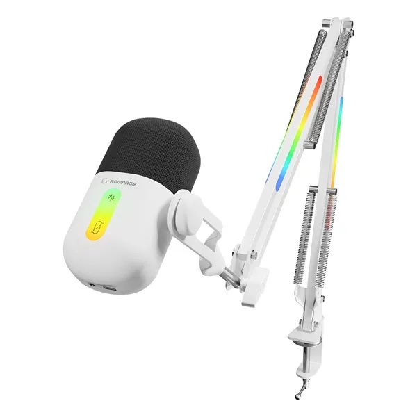 Rampage Mikrofon - ARPEJ (állvány, RGB, kardioid, 50 Hz–18 kHz, fehér) - Image 6