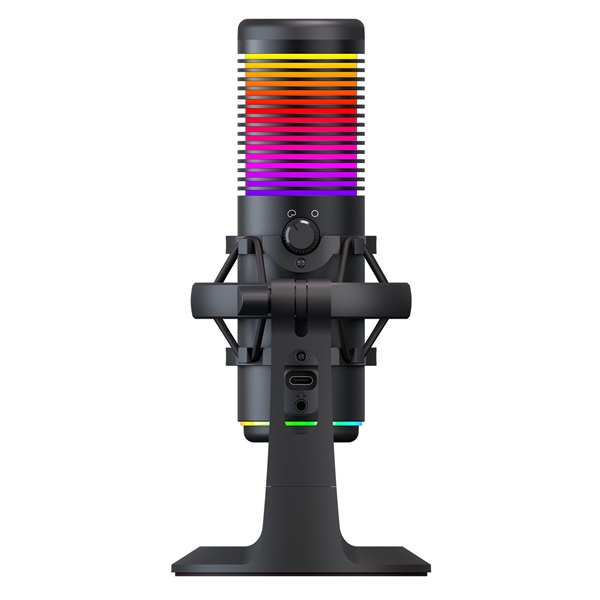 Rampage Mikrofon - BEMOL (USB, PC/MAC/Android, zajelnyomó, állvány, fekete, 2m kábel, RGB) - Image 6