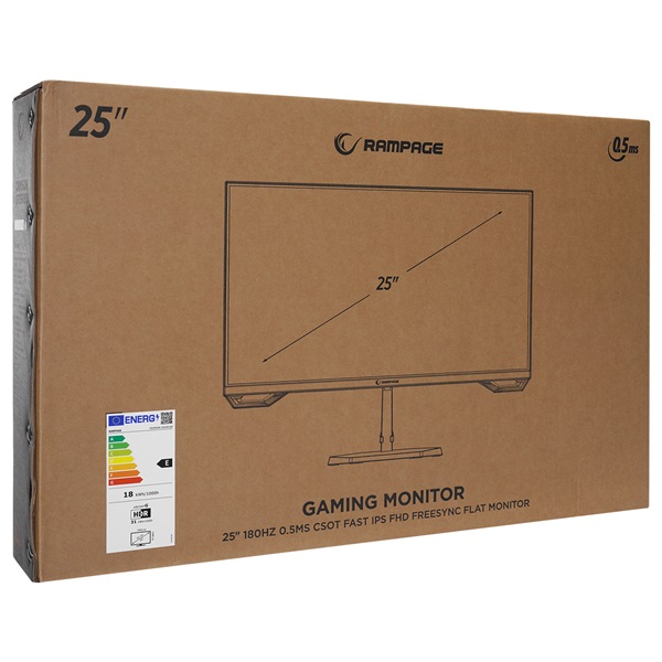 Rampage Monitor 25" - CRIMSON CR25R180 (IPS, 180Hz, 0,5ms, 16:9, 1920x1080, 300cd/m2, 2xHDMI, 1xDP,Freesync/G-Sync) - Image 9