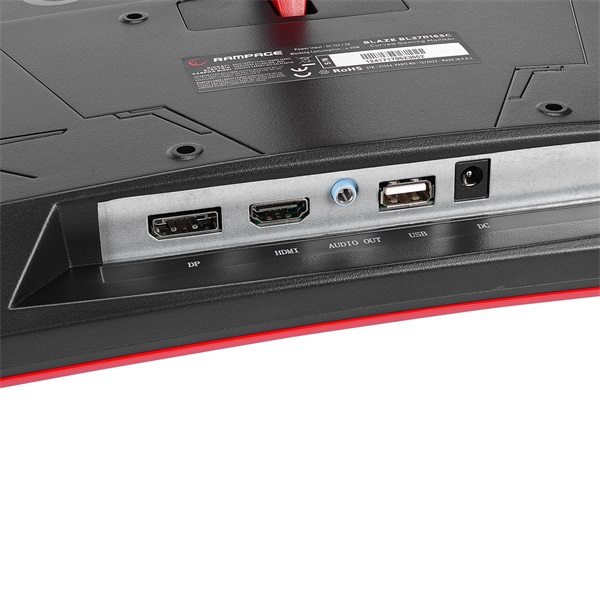 Rampage Monitor 27" - BLAZE BL27R165C  (VA, 165Hz, 1ms, 16:9, 1920x1080, 220cd/m2, HDMI, DP, fekete, FreeSync, ívelt) - Image 6