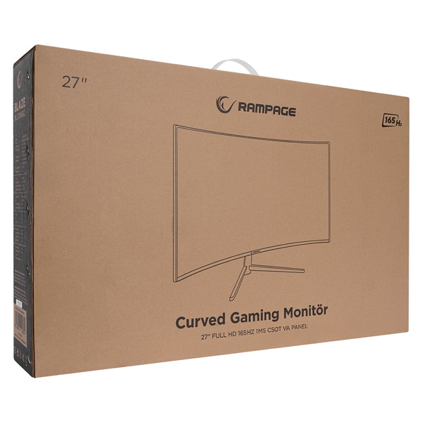 Rampage Monitor 27" - BLAZE BL27R165C  (VA, 165Hz, 1ms, 16:9, 1920x1080, 220cd/m2, HDMI, DP, fekete, FreeSync, ívelt) - Image 7