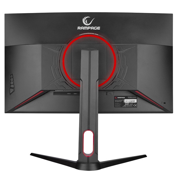 Rampage Monitor 27" - VOYAGER (VA, 165Hz, 1ms, 16:9, 1920x1080, 250cd/m2, 2xHDMI, DisplayPort, fekete, FreeSync, ívelt) - Image 3