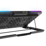 Rampage Notebook Hűtőpad 15,6"-ig - SIXPOWER R9 (fém rács; 6xventi, RGB, 2xUSB-A, kék LED) - Image 6