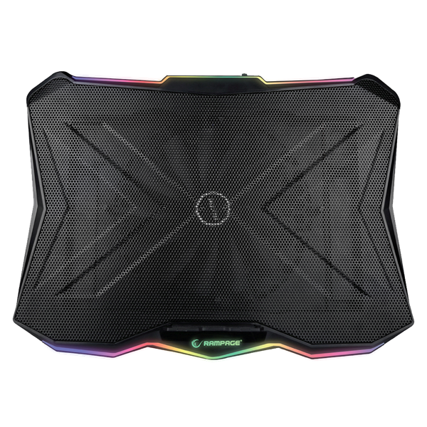Rampage Notebook Hűtőpad 17,3"-ig - AD-RC8 SHOWY (fém rács; RGB, 1x18cm, USB port, állítható döntési magasság) - Image 2