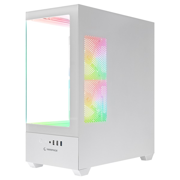 Rampage Számítógépház - CALIBRE (fehér; üveg; mATX; alsó táp; 3x120mm RGB, 1xUSB3.0 + 2xUSB2.0) - Image 5