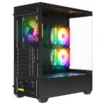Rampage Számítógépház - CALIBRE (fekete; üveg; mATX; alsó táp; 3x120mm RGB, 1xUSB3.0 + 2xUSB2.0) - Image 6