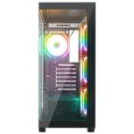 Rampage Számítógépház - HYDRA V4 (fekete; üveg; ATX; alsó táp; 4x120mm RGB, 1xUSB3.0 + 2xUSB2.0) - Image 2