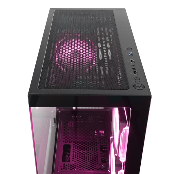 Rampage Számítógépház - HYDRA V4 (fekete; üveg; ATX; alsó táp; 4x120mm RGB, 1xUSB3.0 + 2xUSB2.0) - Image 4