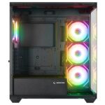 Rampage Számítógépház - HYDRA V4 (fekete; üveg; ATX; alsó táp; 4x120mm RGB, 1xUSB3.0 + 2xUSB2.0) - Image 5