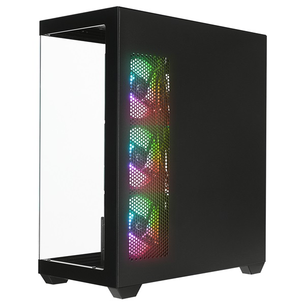 Rampage Számítógépház - HYDRA V4 (fekete; üveg; ATX; alsó táp; 4x120mm RGB, 1xUSB3.0 + 2xUSB2.0) - Image 6