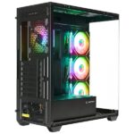 Rampage Számítógépház - HYDRA V4 (fekete; üveg; ATX; alsó táp; 4x120mm RGB, 1xUSB3.0 + 2xUSB2.0) - Image 7