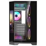 Rampage Számítógépház - NOVA (fekete; üveg; ATX; 9,17" TFT kijelző, 7x120mm RGB, 1xUSB3.0 + 1xUSB2.0) - Image 2
